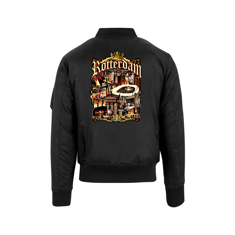 Bomberjack zwart - Gouden Stad