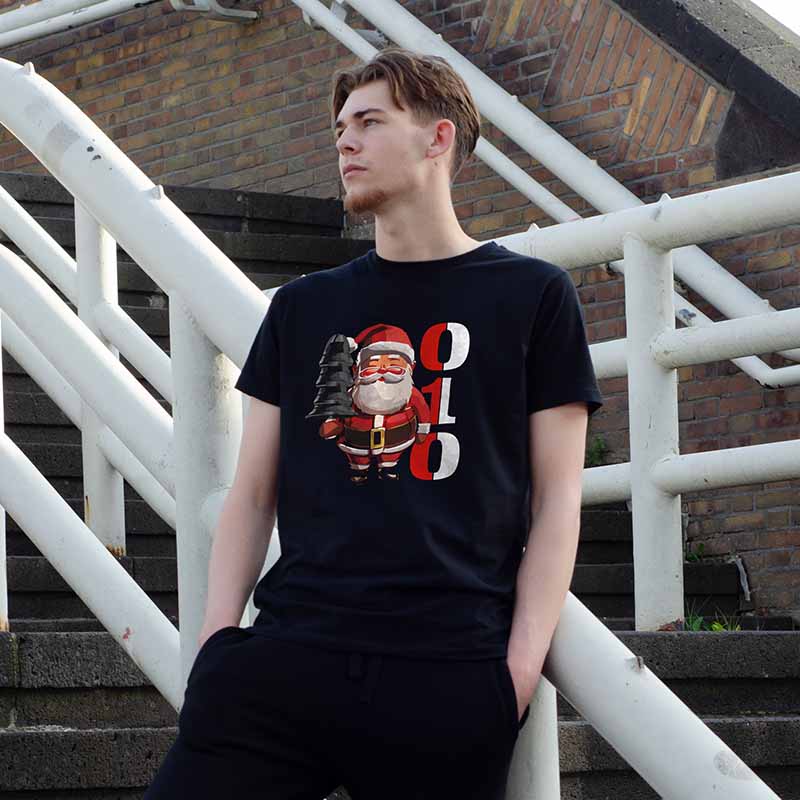 T-shirt regular zwart - Kerst 010 Beer