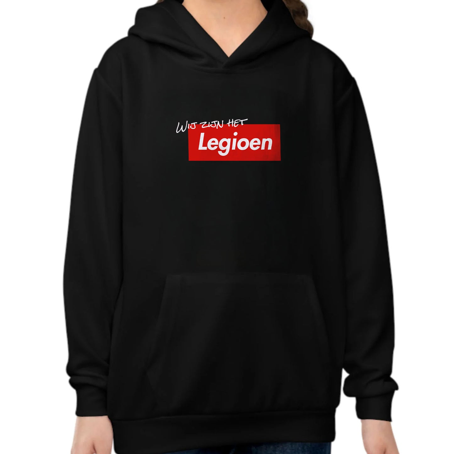 Hoodie regular zwart - kids - Wij zijn het Legioen