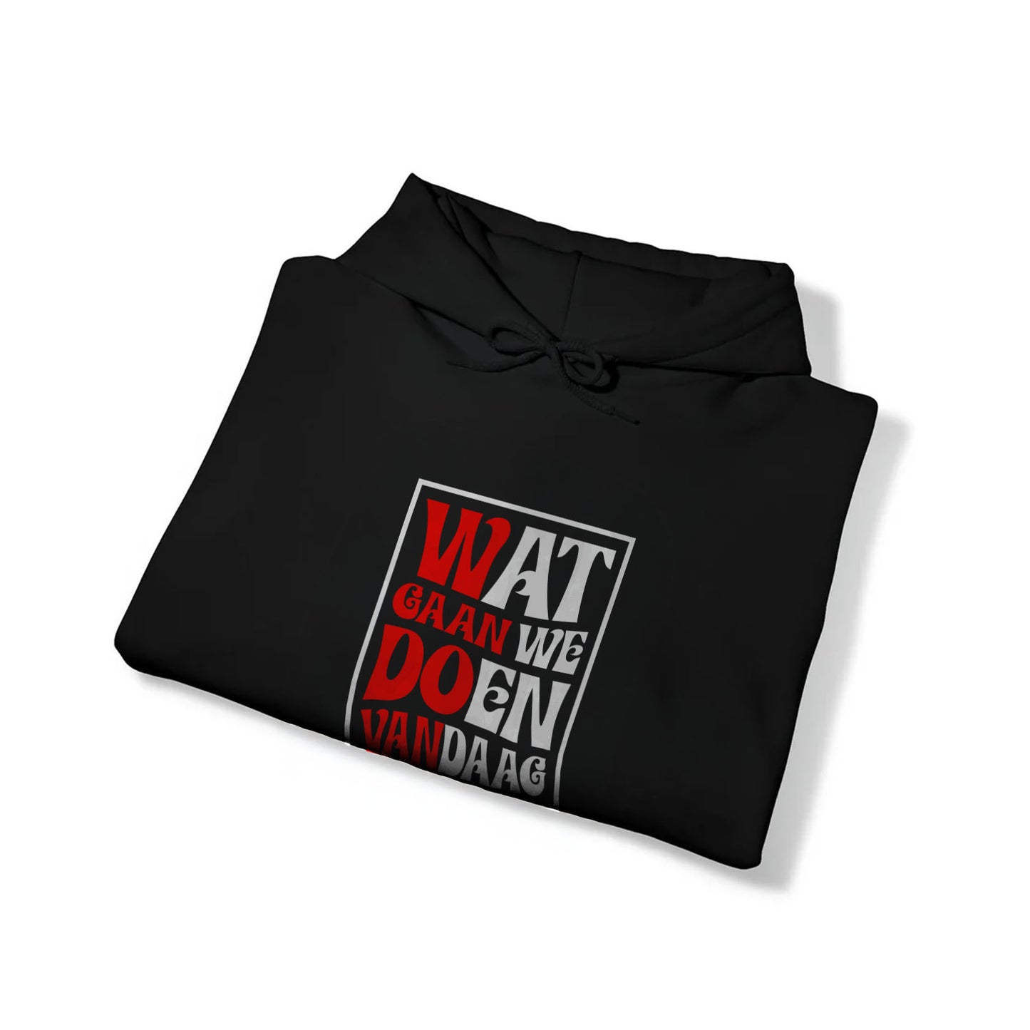Hoodie relax - Rood wit - Wat gaan doen vandaag