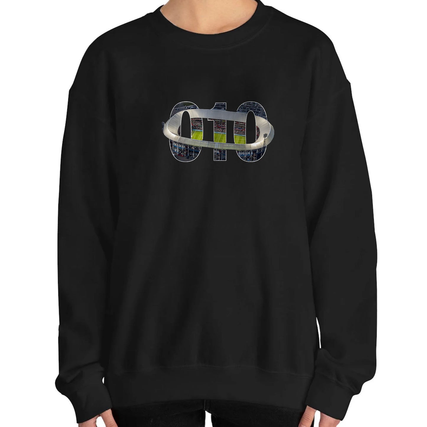 Sweater zwart regular - 010 Stadion
