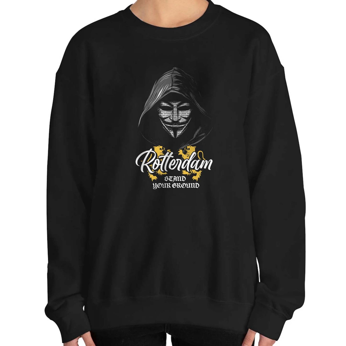 Sweater zwart regular - Vendetta - Rotterdam stand your ground