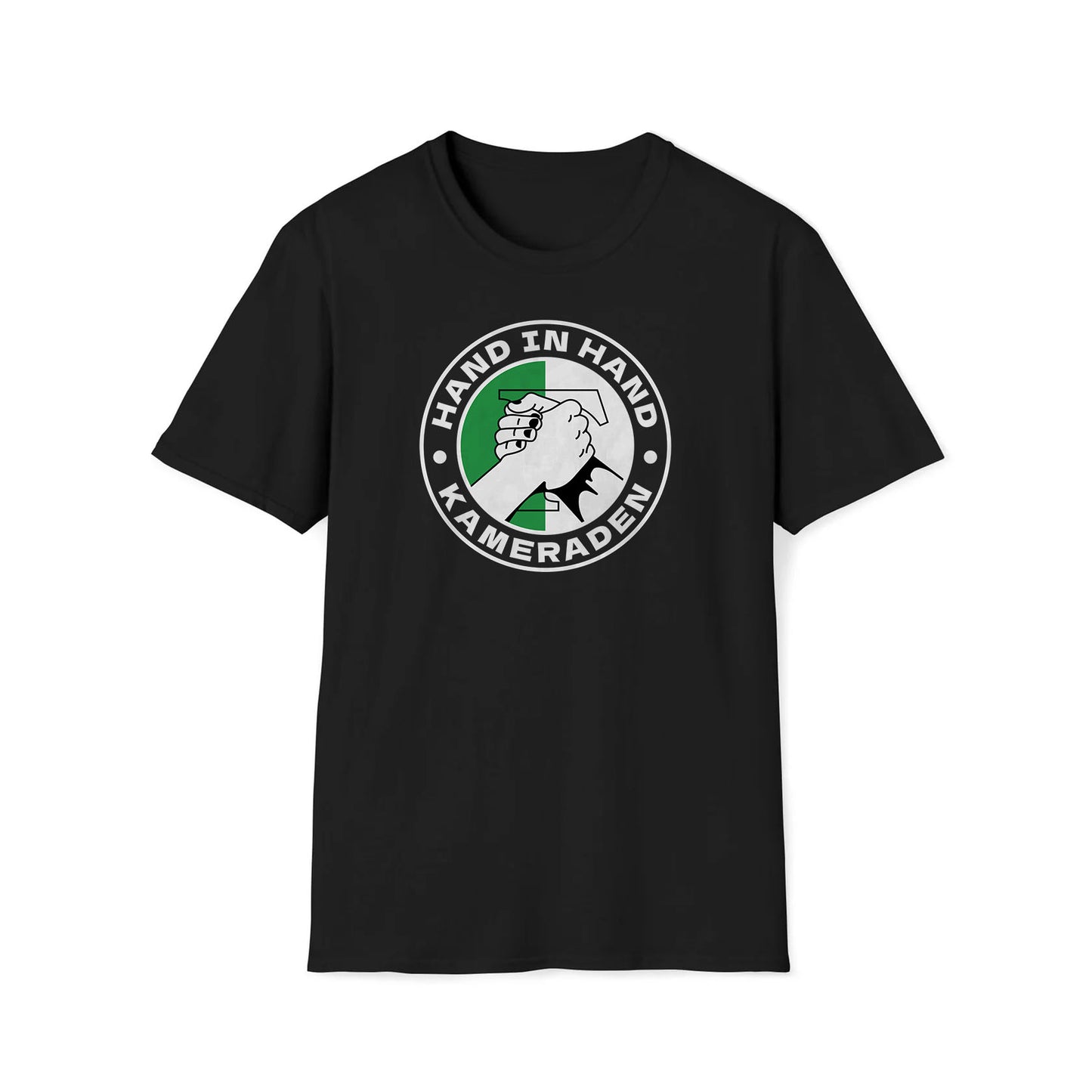 T-shirt regular zwart - Groen wit - Hand in Hand