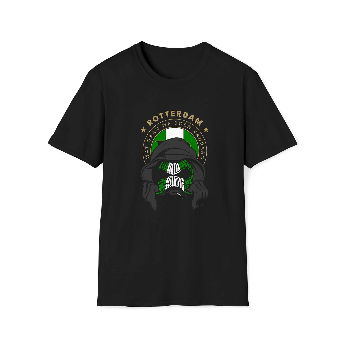 T-shirt regular zwart - FR masker