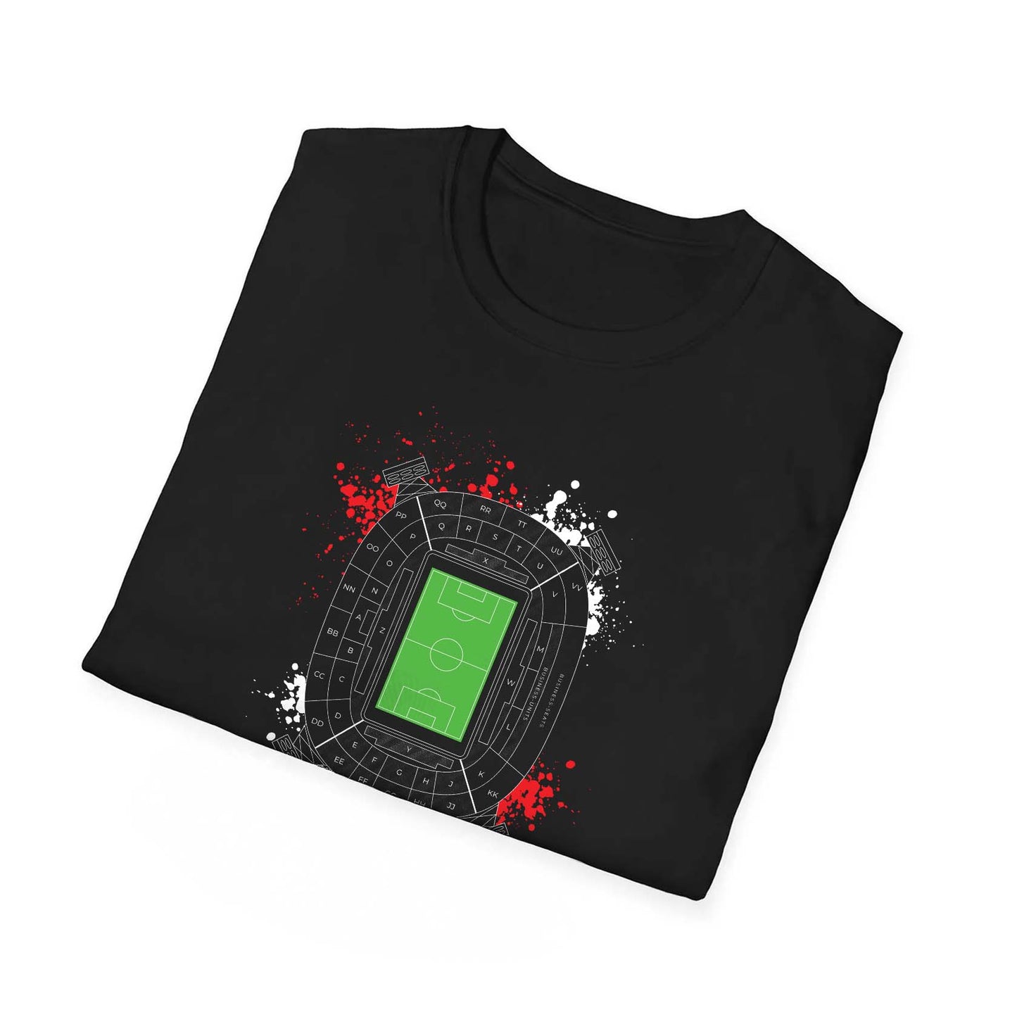 T-shirt regular zwart - Rood wit Kuip