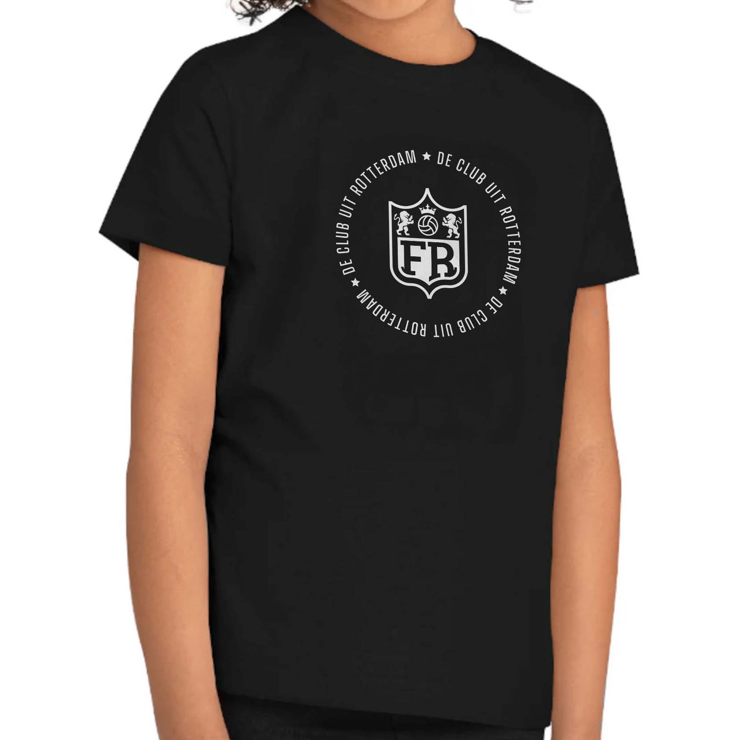 T-shirt regular zwart - kids - FR - De club uit Rotterdam