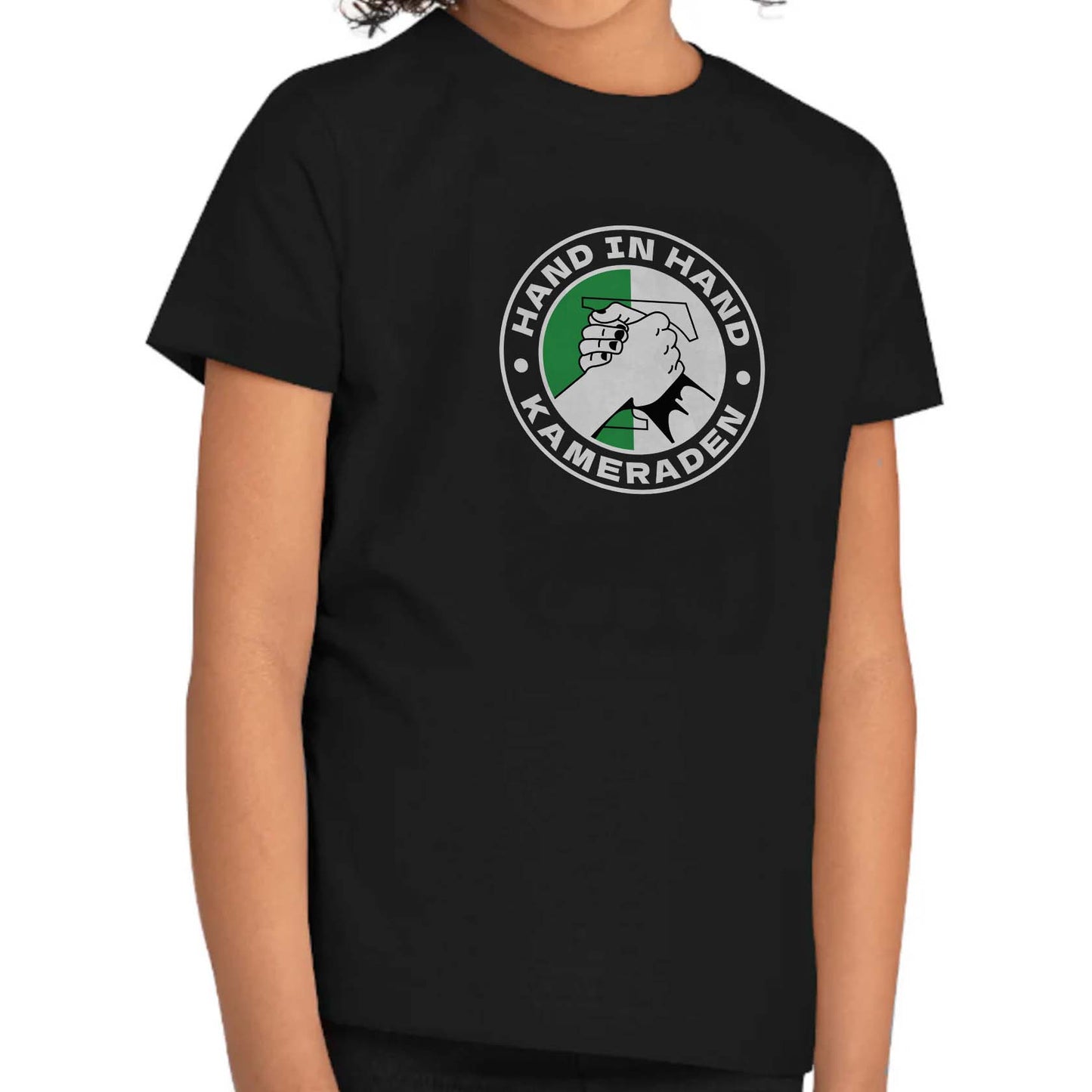 T-shirt regular zwart - kids - Groen wit - Hand in Hand