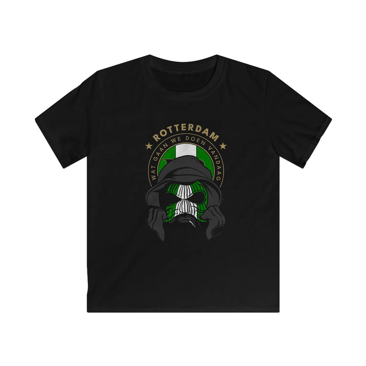 T-shirt regular zwart - kids - FR masker