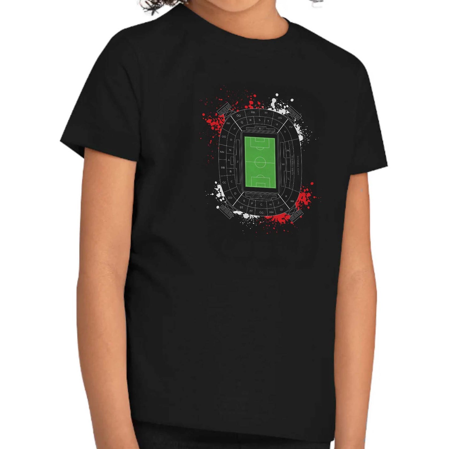 T-shirt regular zwart - kids - Rood wit Kuip
