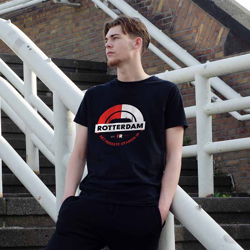 T-shirt regular - Het mooiste stadion in Rotterdam - logo voor groot