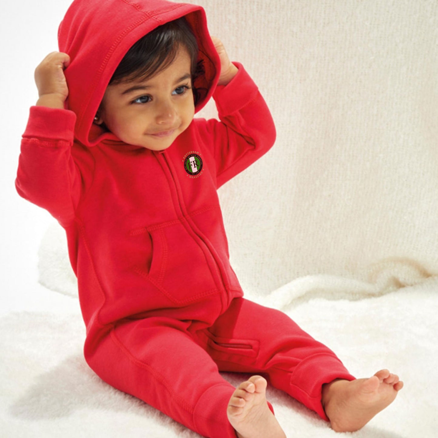 Rode Baby onesie met Feyenoord logo