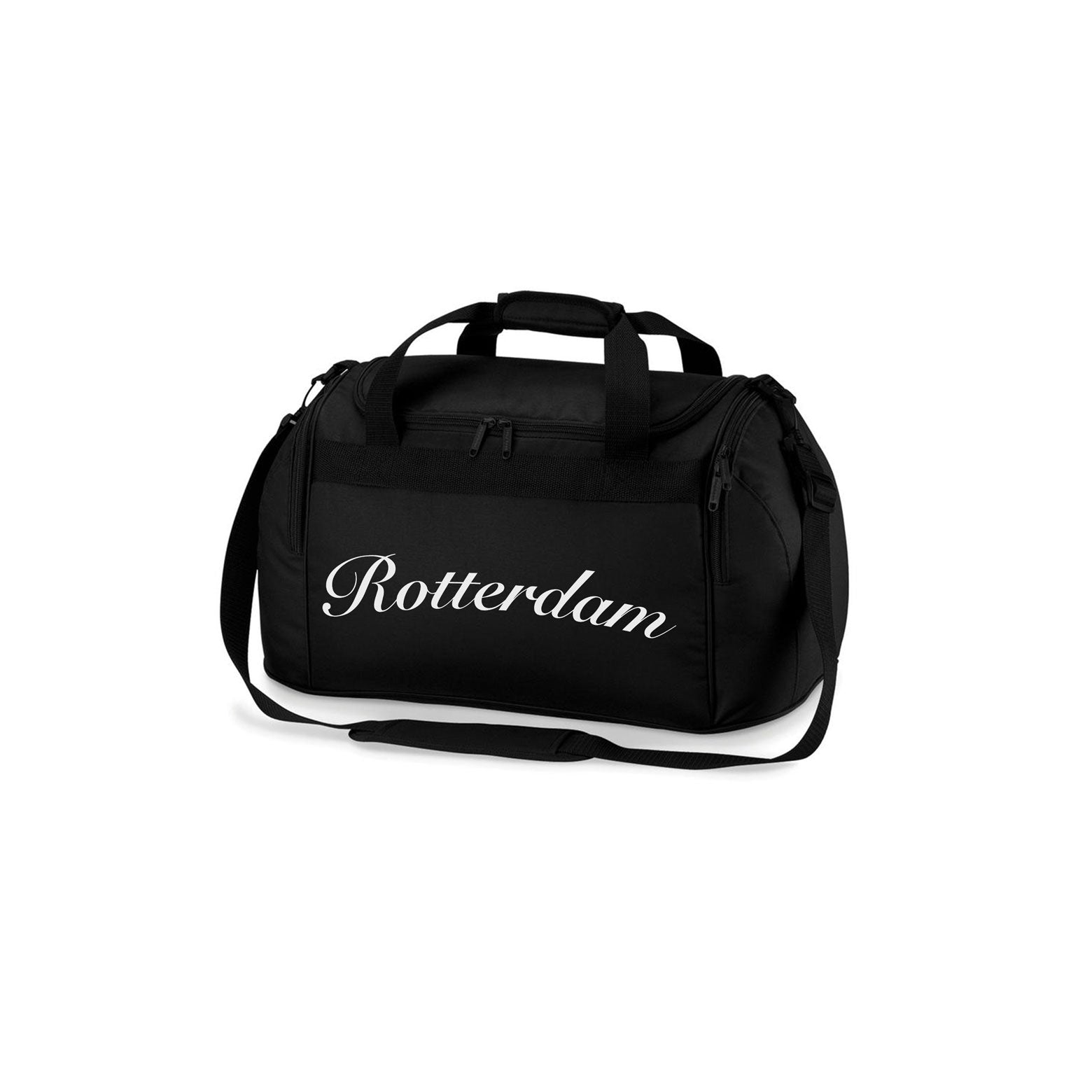 Grote sporttas zwart Rotterdam groot logo – FR Fanshop