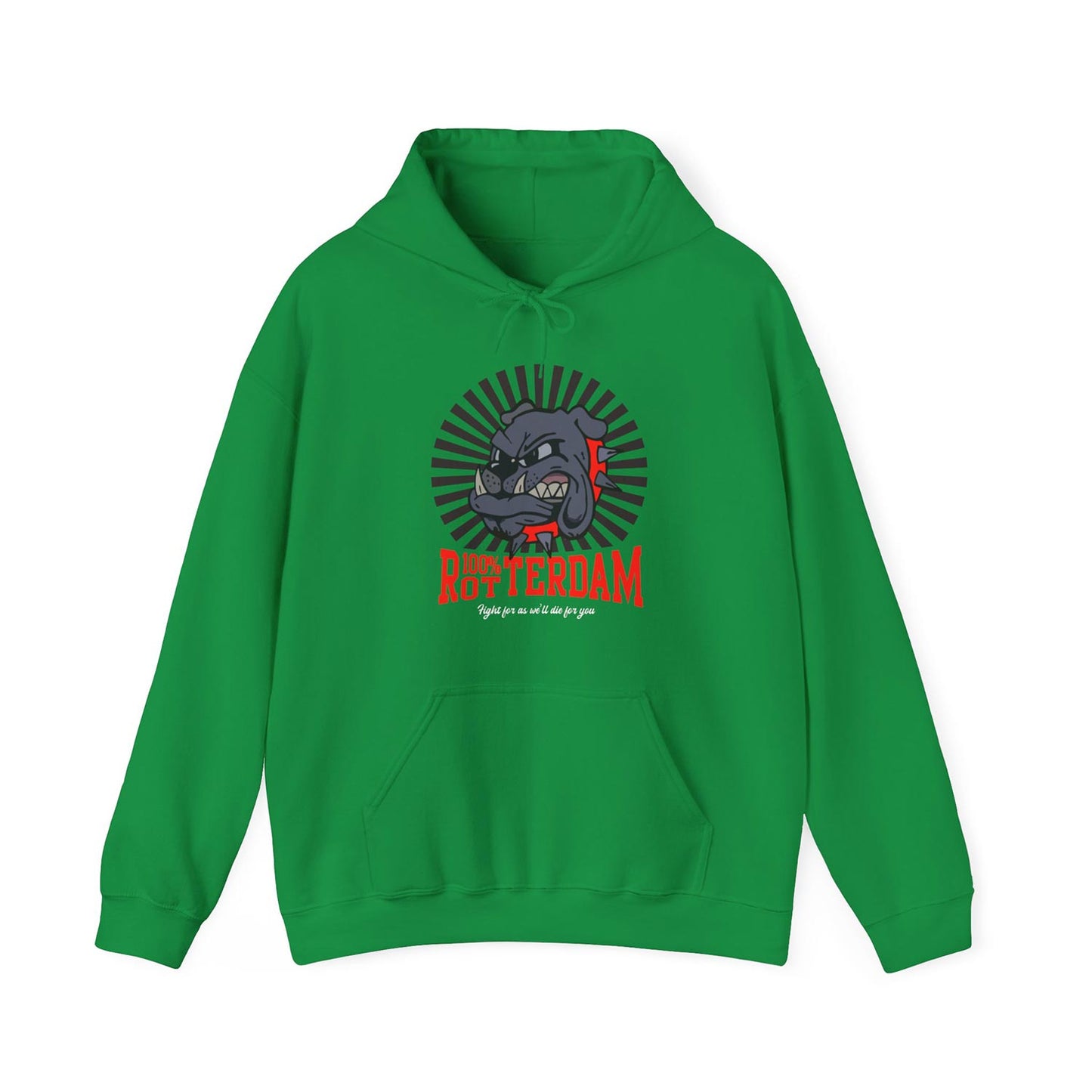 Hoodie relax - 100% Rotterdam - Bulldog - logo voor groot