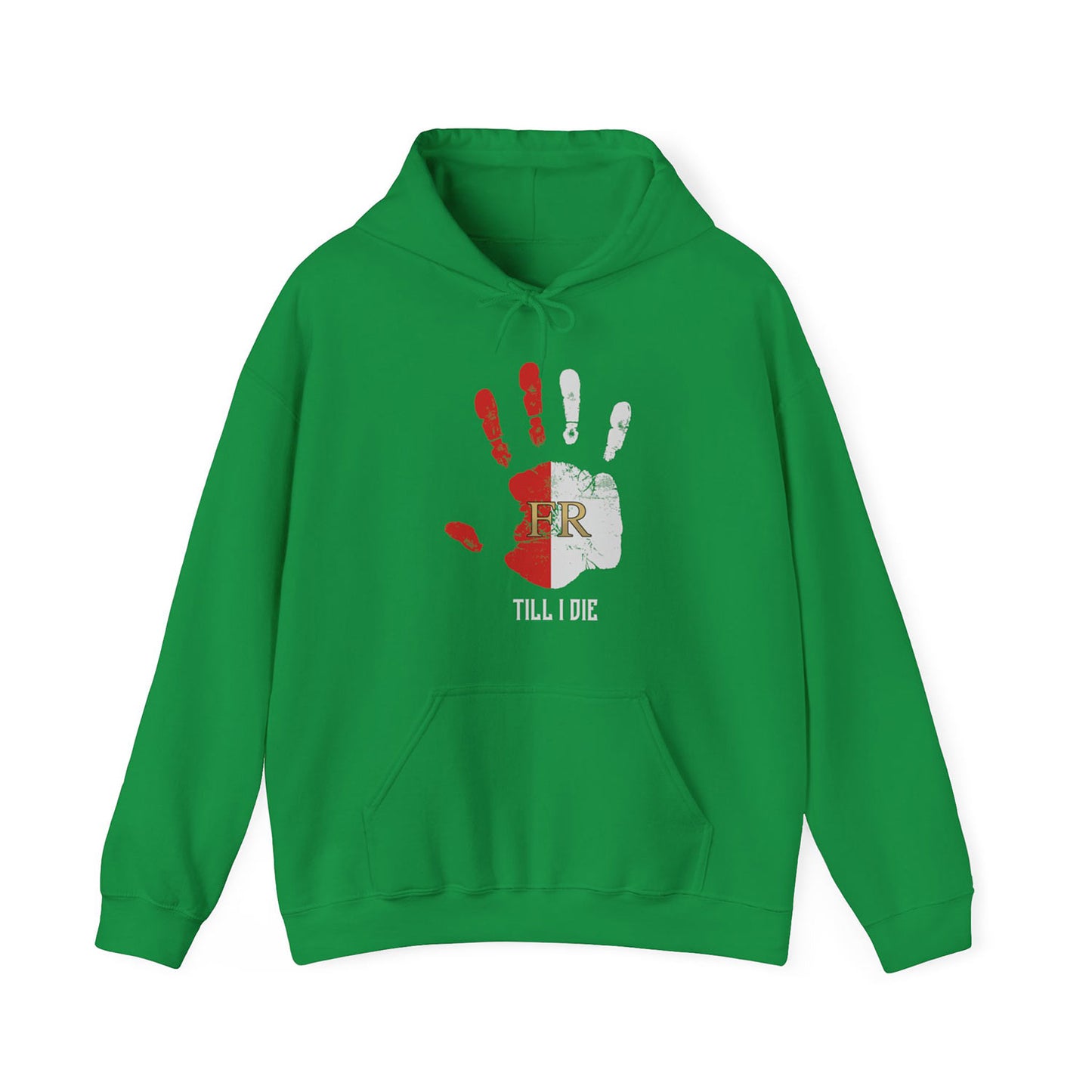 Hoodie relax - FR - Till i die hand - logo voor groot