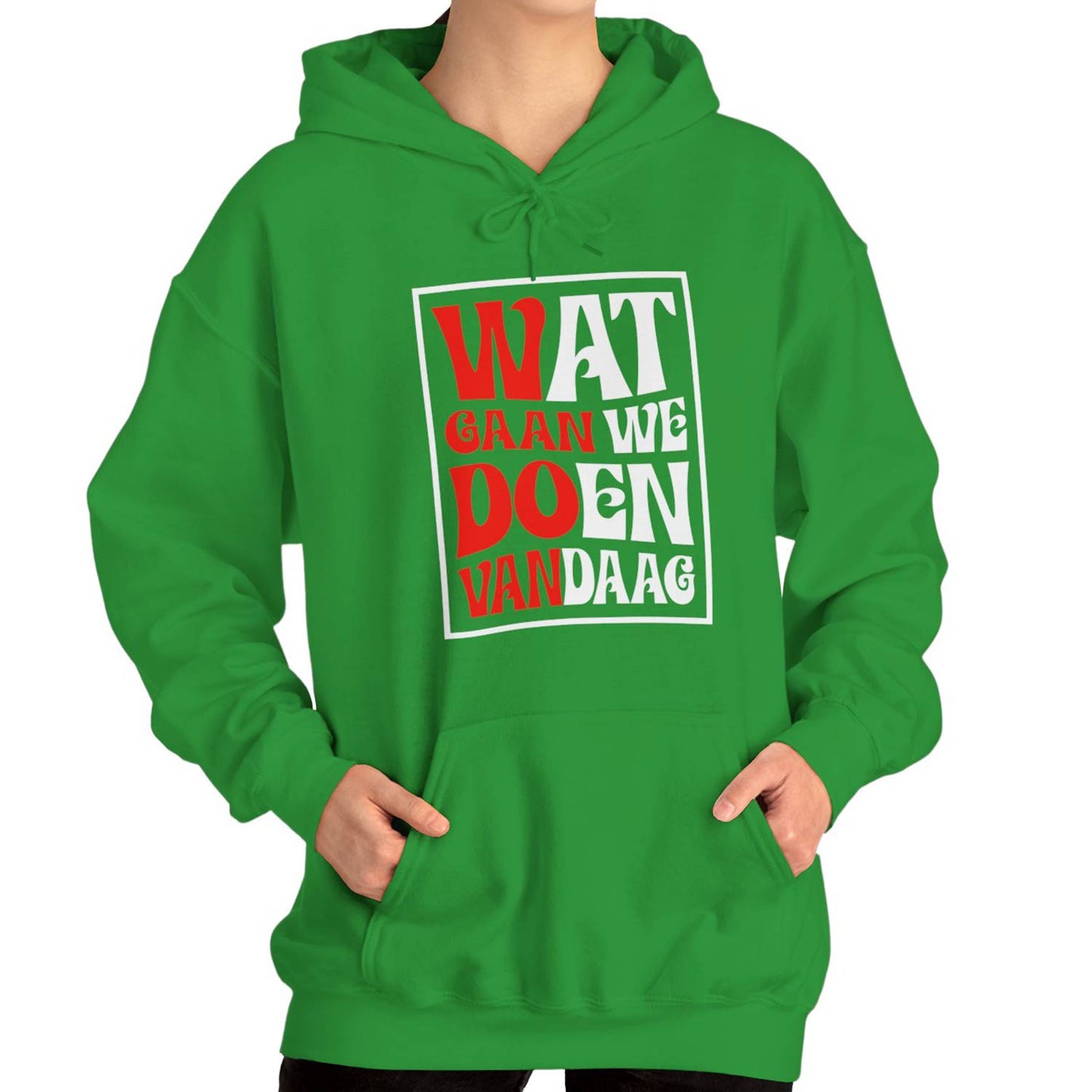Hoodie relax - Rood wit - Wat gaan doen vandaag