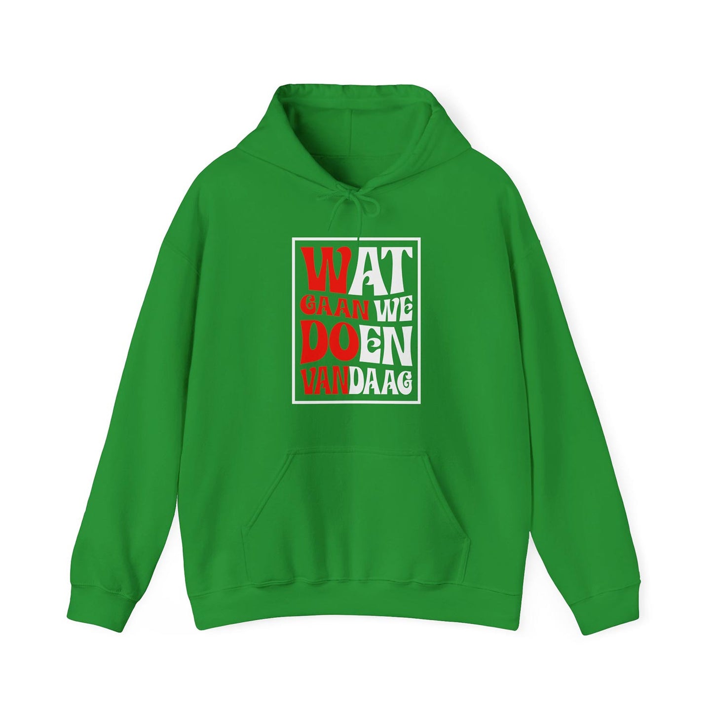 Hoodie relax - Rood wit - Wat gaan doen vandaag