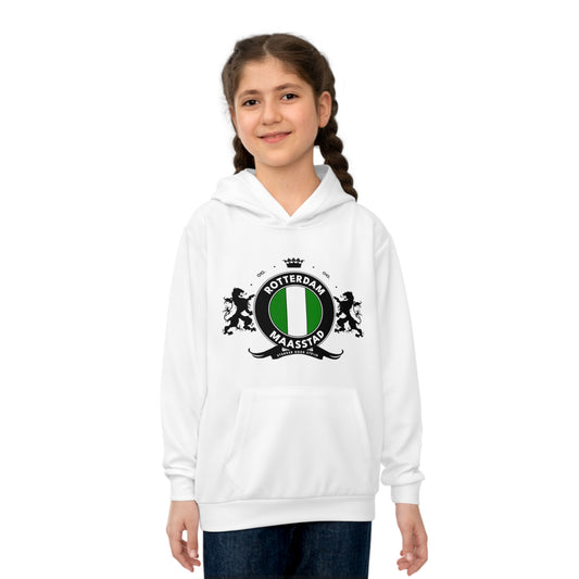 Hoodie regular wit - kids - Het wapen van Rotterdam - logo voor groot