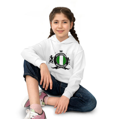 Hoodie regular wit - kids - Het wapen van Rotterdam - logo voor groot