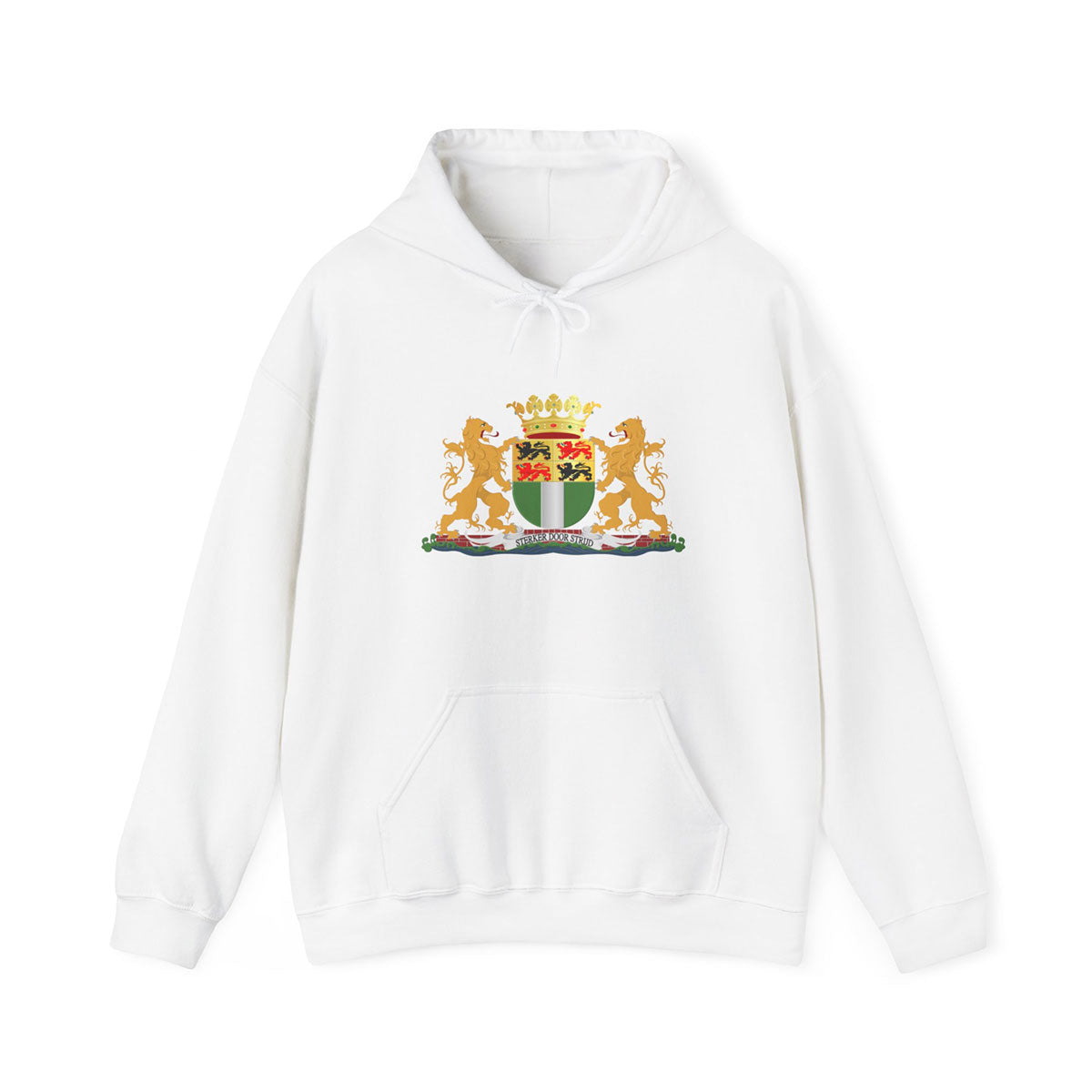 Hoodie relax zwart - Wapen van Rotterdam - logo voor groot