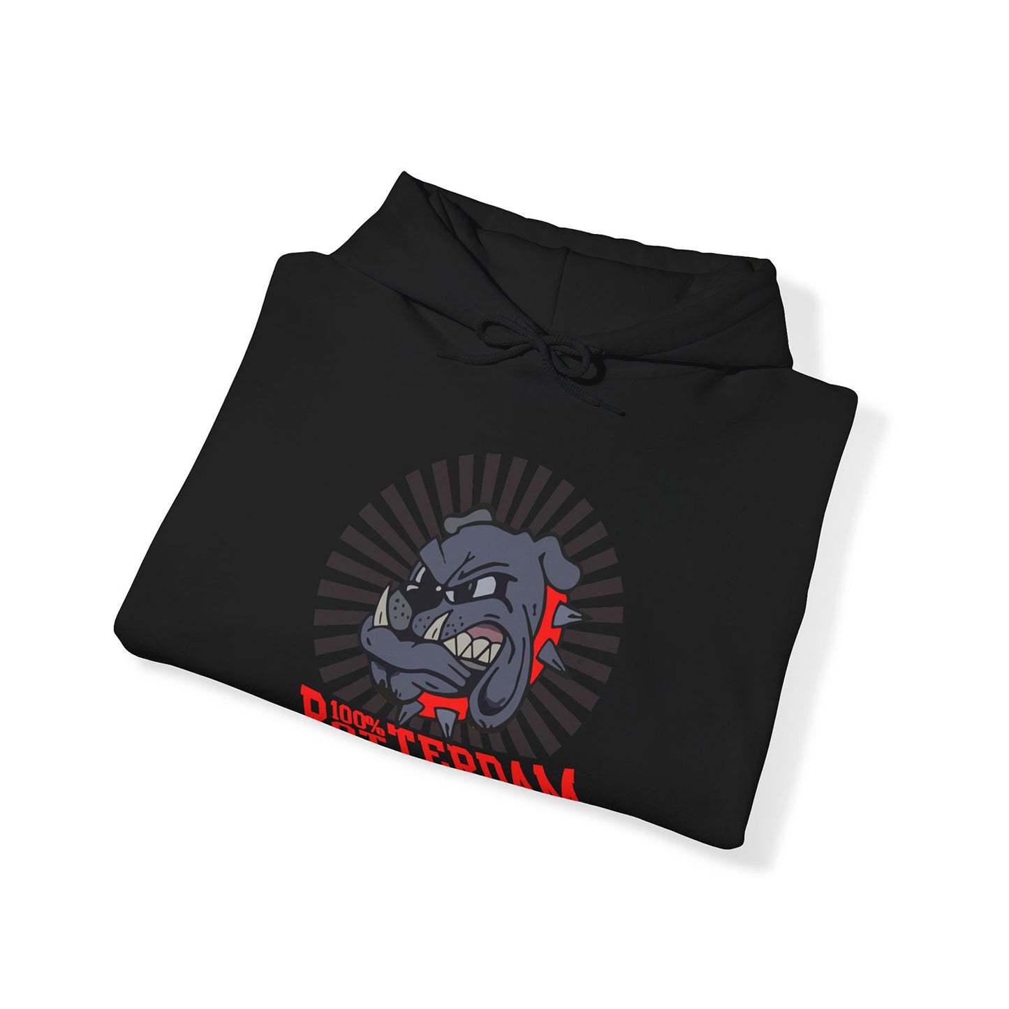 Hoodie relax - 100% Rotterdam - Bulldog - logo voor groot
