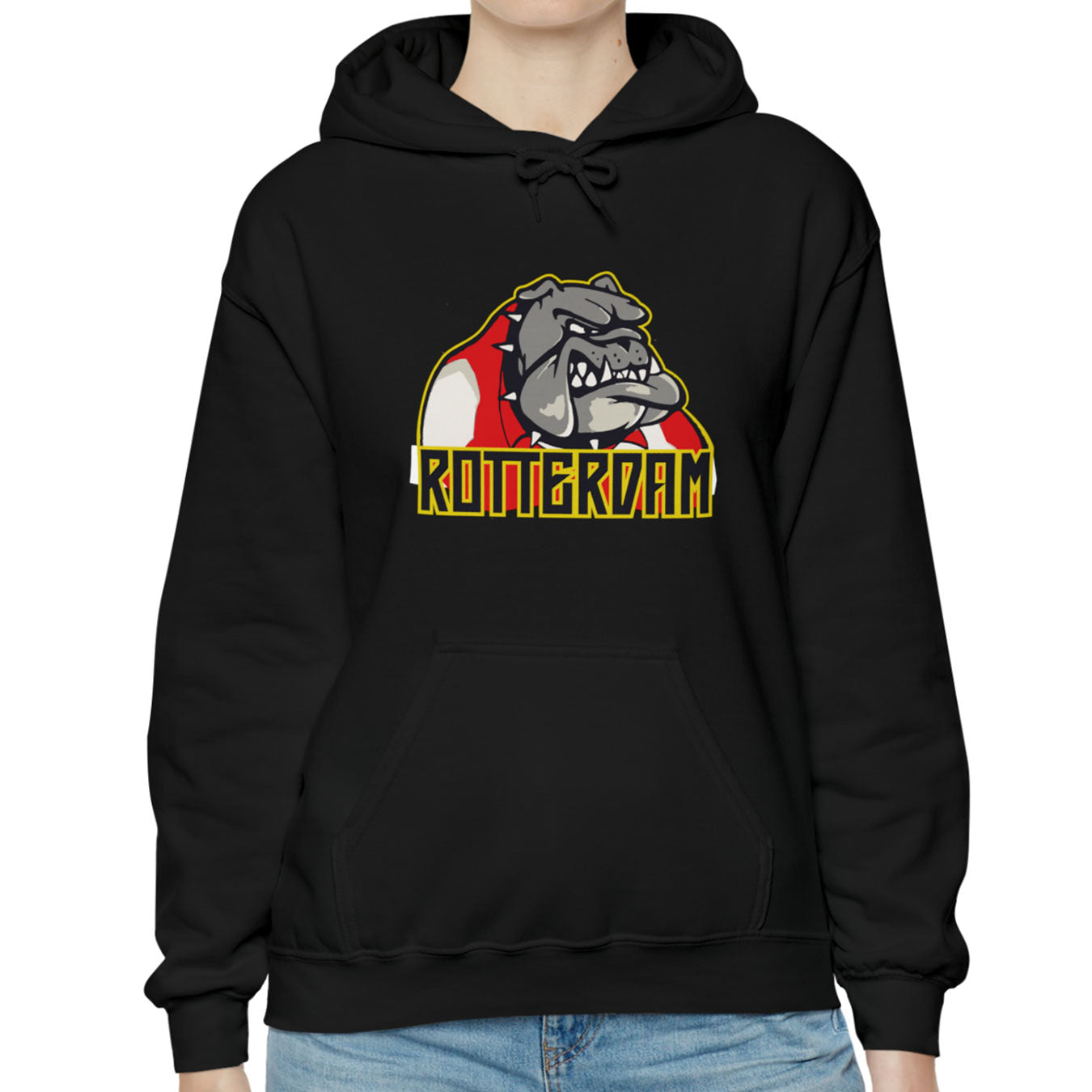 Hoodie relax - Bulldog Rotterdam - logo voor groot