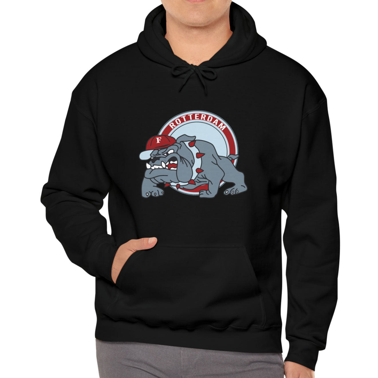 Hoodie relax - Bulldog Vintage - logo voor groot