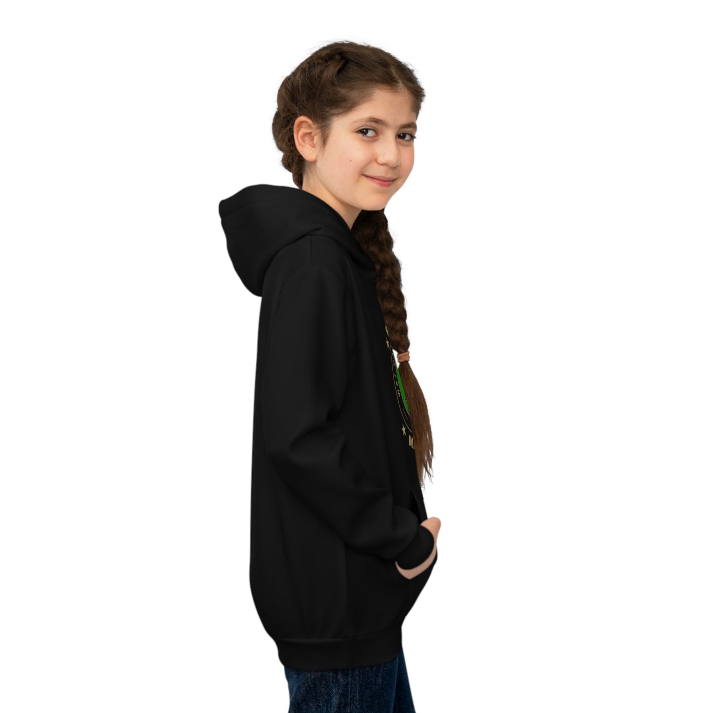 Hoodie regular zwart - kids - FR - Wat gaan we doen vandaag - logo voor groot
