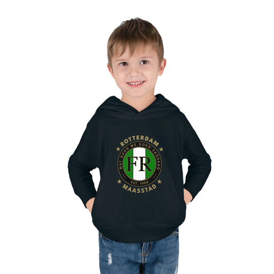 Hoodie regular zwart - kids - FR - Wat gaan we doen vandaag - logo voor groot