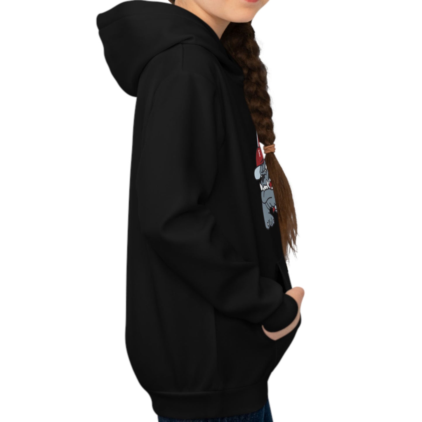 Hoodie regular zwart - kids - Bulldog Vintage - logo voor groot