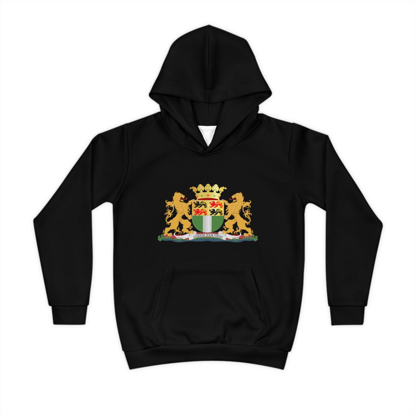 Zwart kinder hoodie met het wapen van Rotterdam