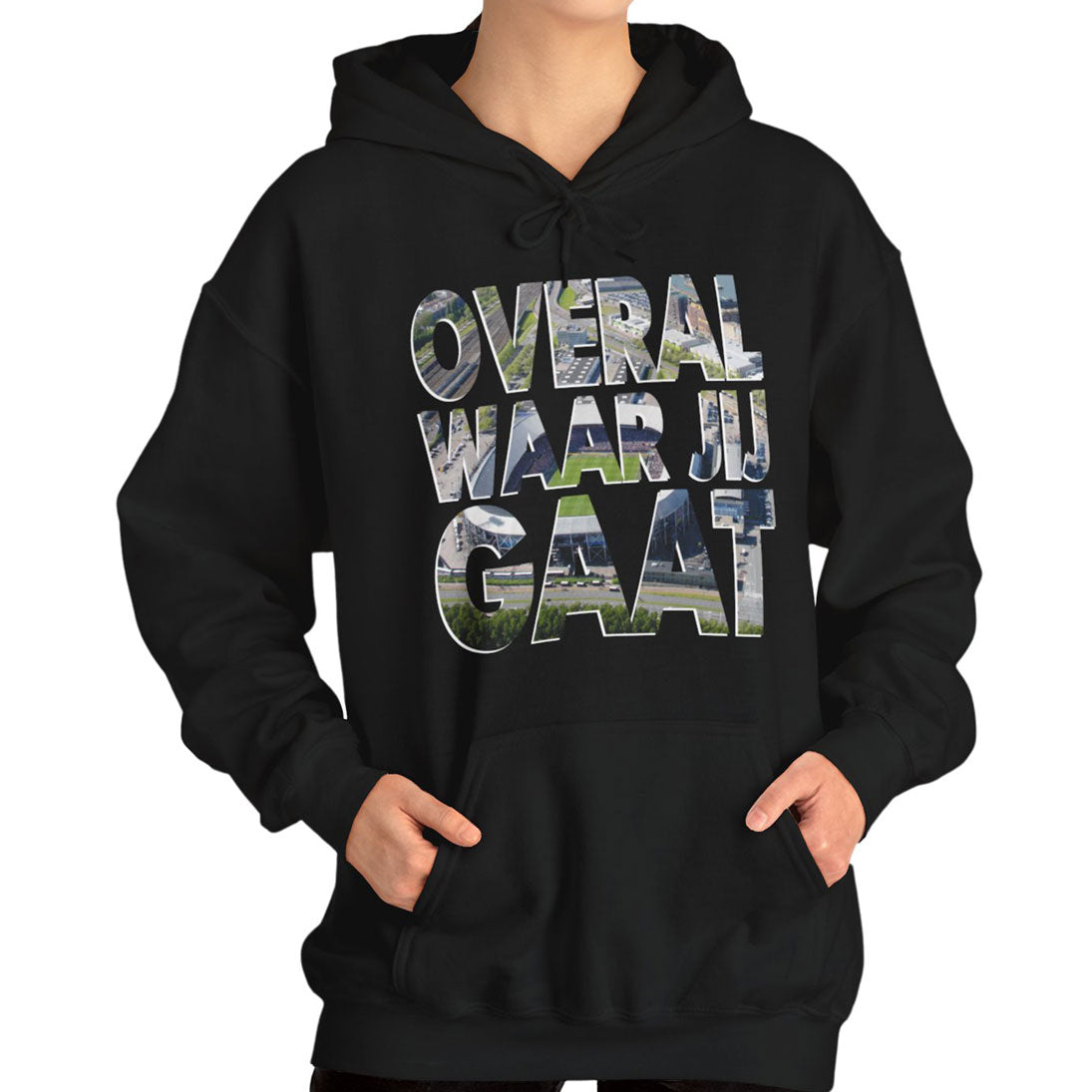 Hoodie relax - Overal waar jij gaat - logo voor groot