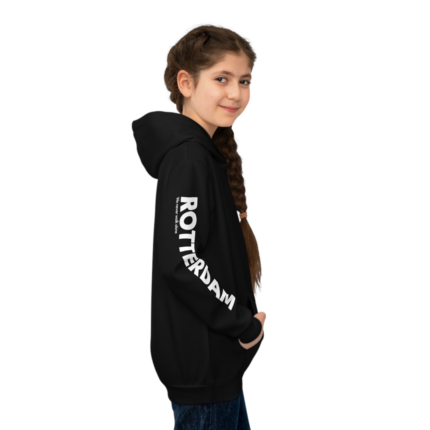 Hoodie regular zwart - kids - FR - EST. 1908 - logo voor en mouwen