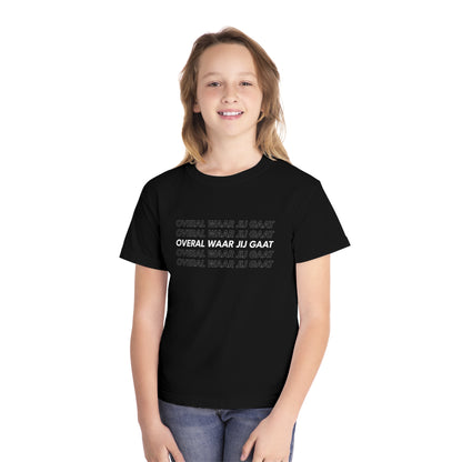 T-shirt regular zwart - kids - Overal waar jij gaat - logo voor en achter