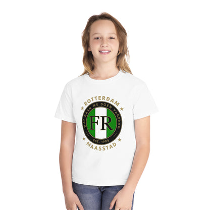 T-shirt regular wit - kids - FR - Wat gaan we doen vandaag - logo voor groot