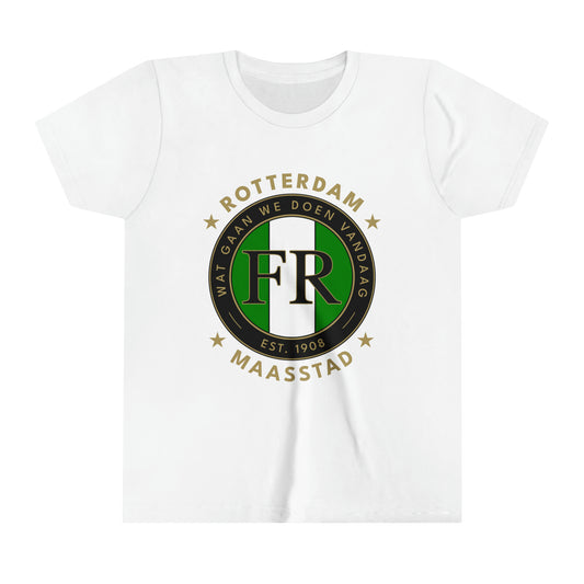 T-shirt regular wit - kids - FR - Wat gaan we doen vandaag - logo voor groot