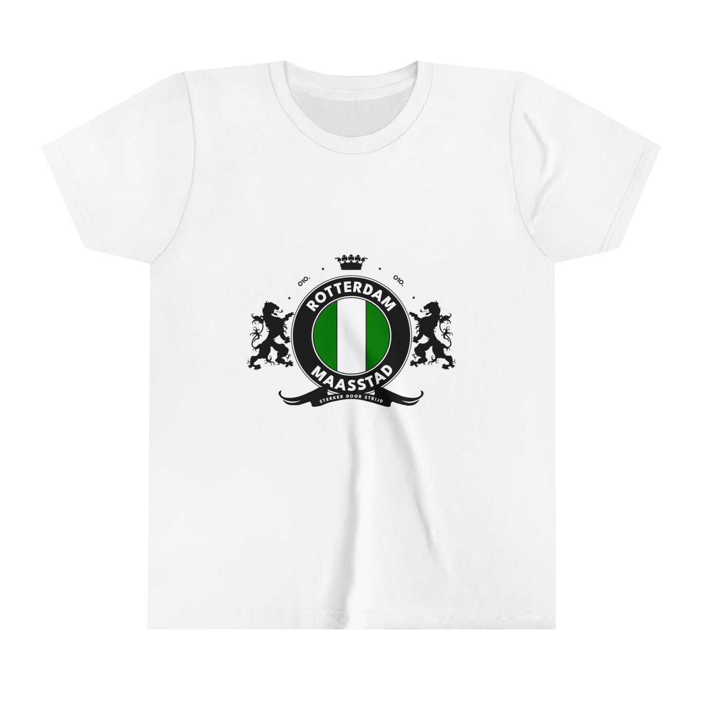 T-shirt regular wit - kids - Het wapen van Rotterdam - logo voor groot