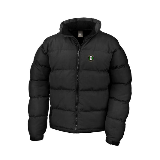 Zwarte puffer jas met Feyenoord design