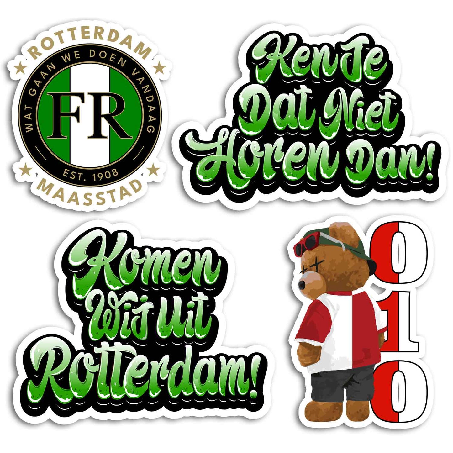 Stickerset van 4 - 10cm