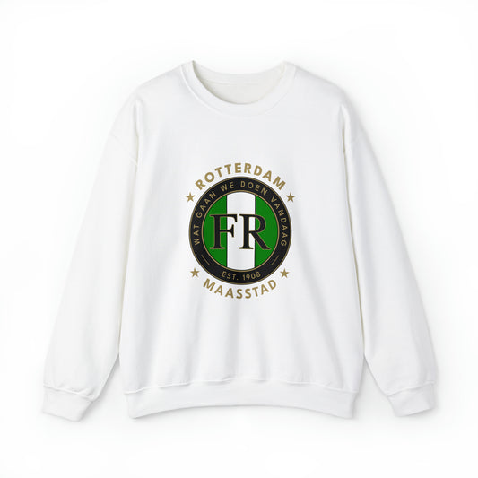 Sweater loose regular wit - FR- Wat gaan we doen vandaag - logo voor groot