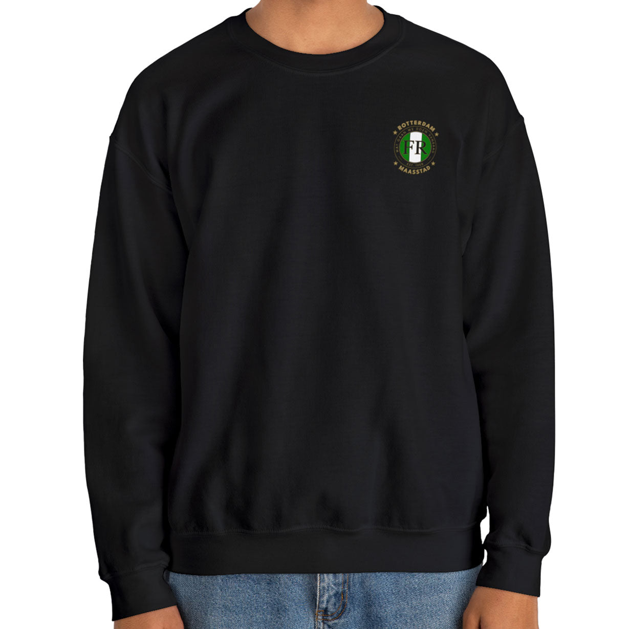 Sweater loose regular zwart - FR- Wat gaan we doen vandaag - logo links