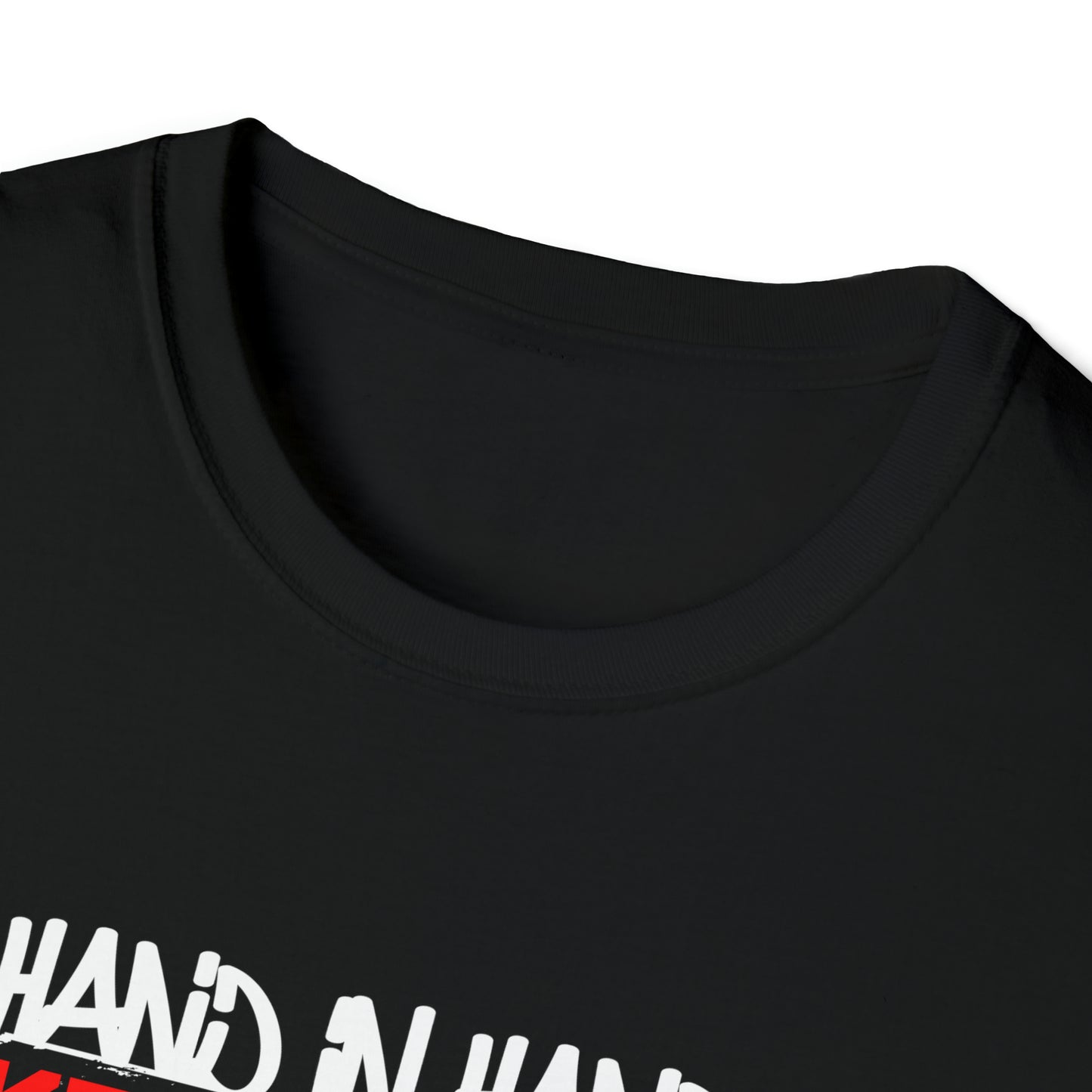 T-shirt regular zwart - Hand in hand - Kameraden - logo voor groot