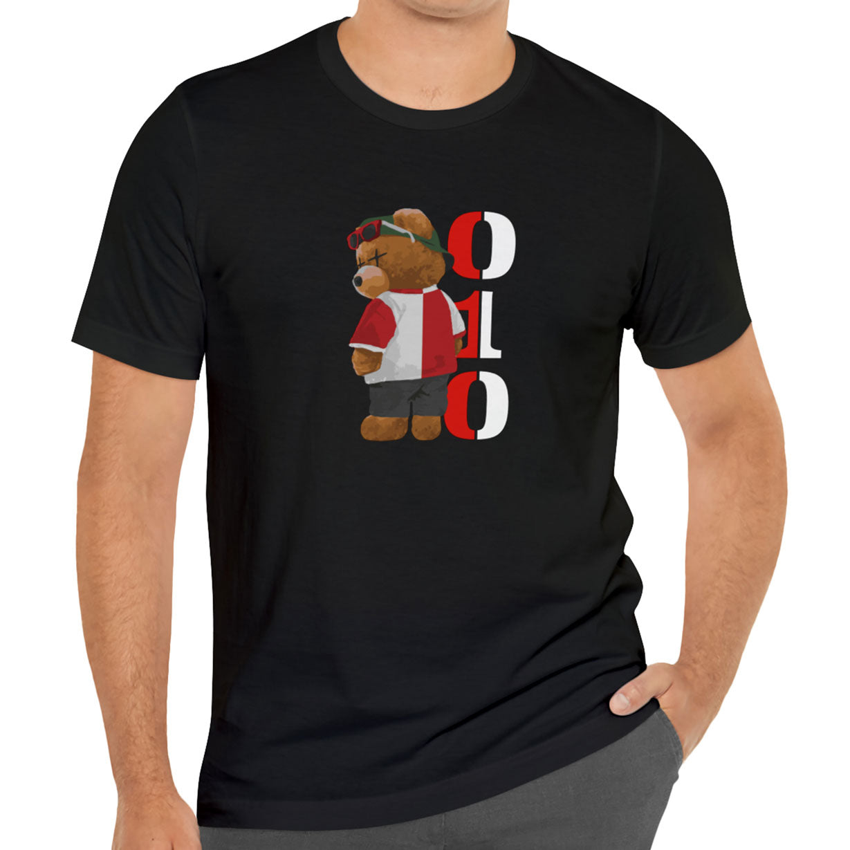 T-shirt regular - FR - 010 beer - logo voor groot