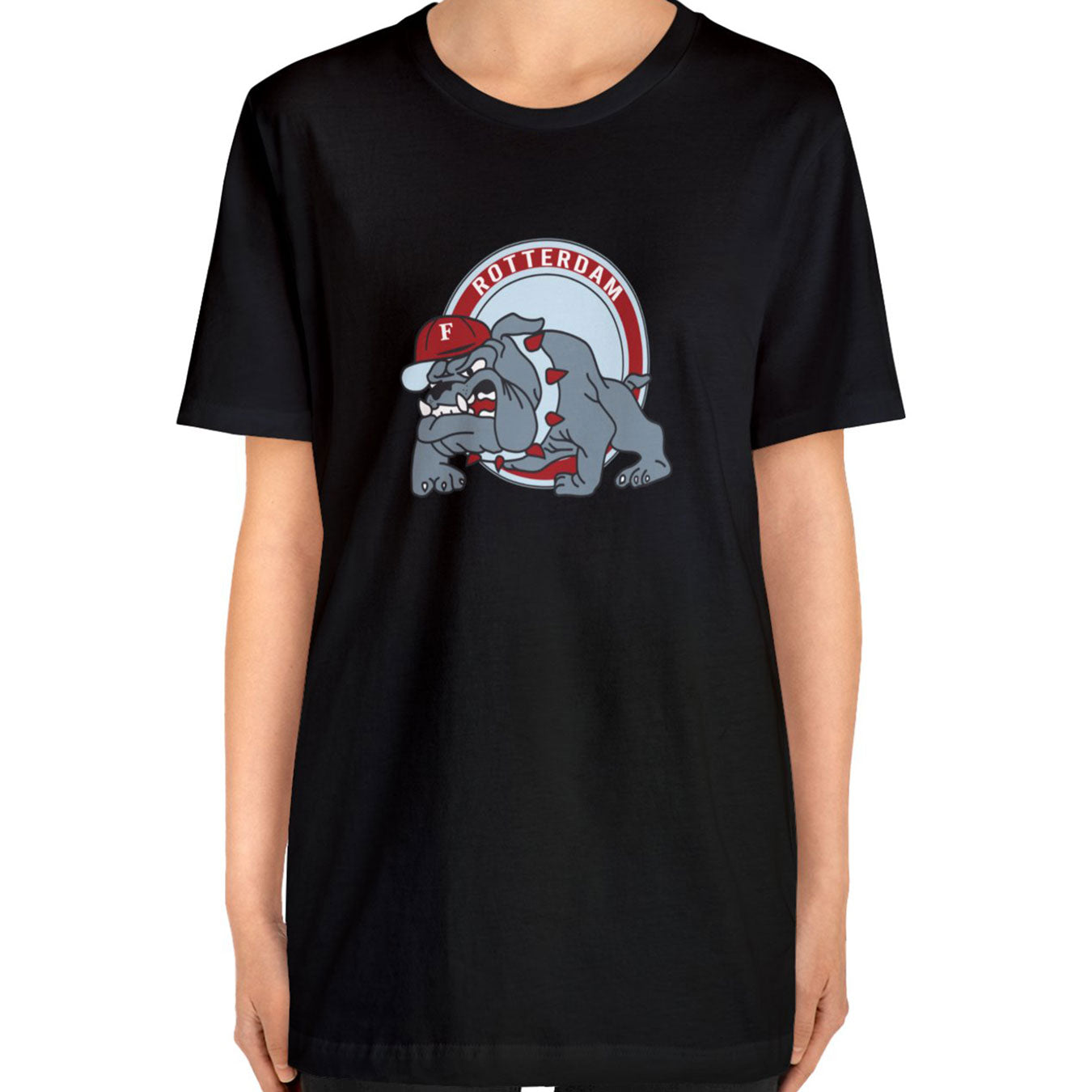 Feyenoord bull dog op zwart t-shirt