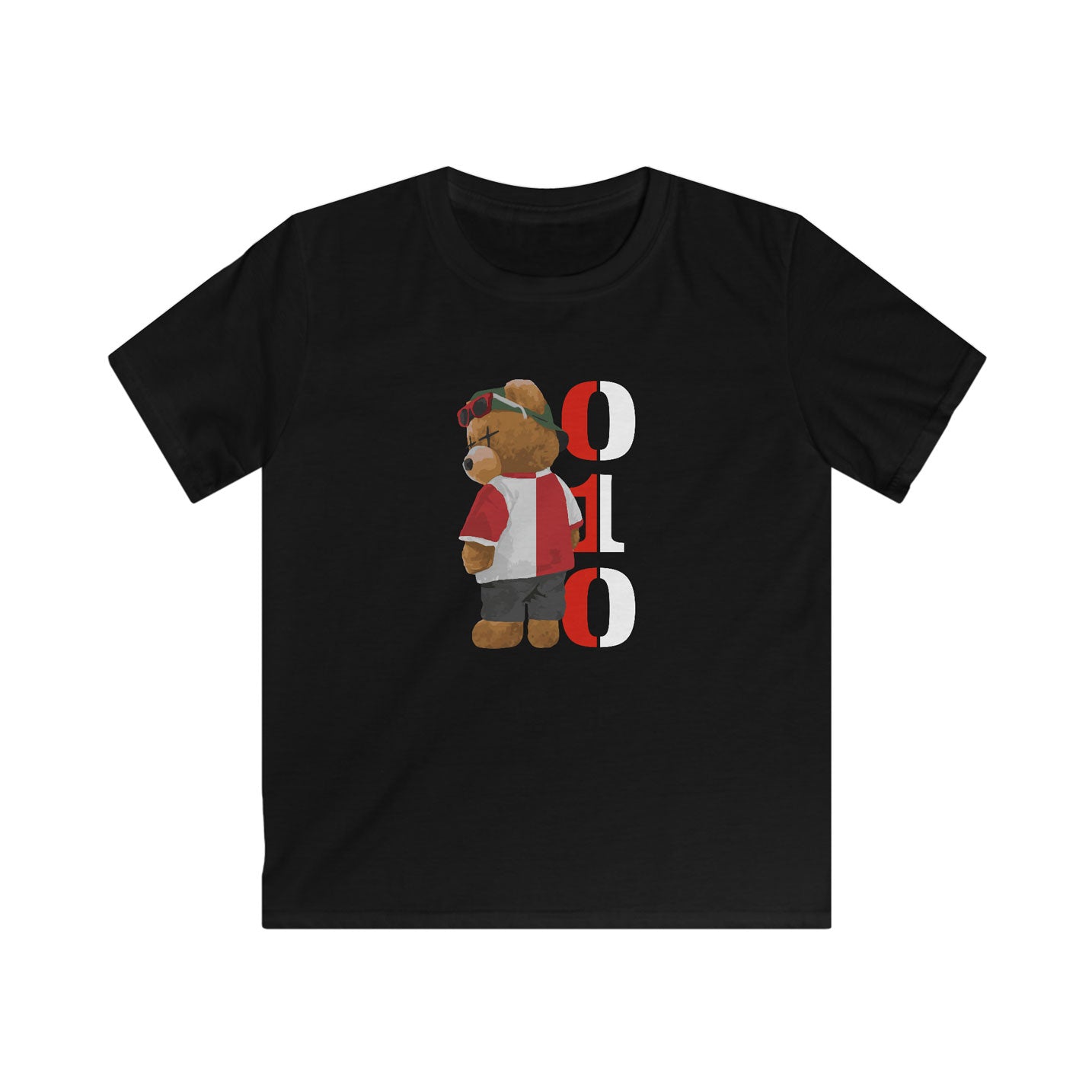 Zwart kinder t-shirt met feyenoord 010 beer