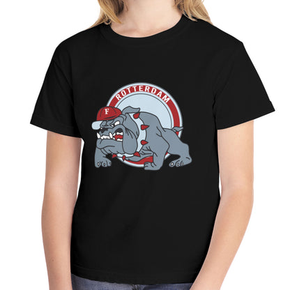 T-shirt regular zwart - kids - Bulldog Vintage - logo voor groot