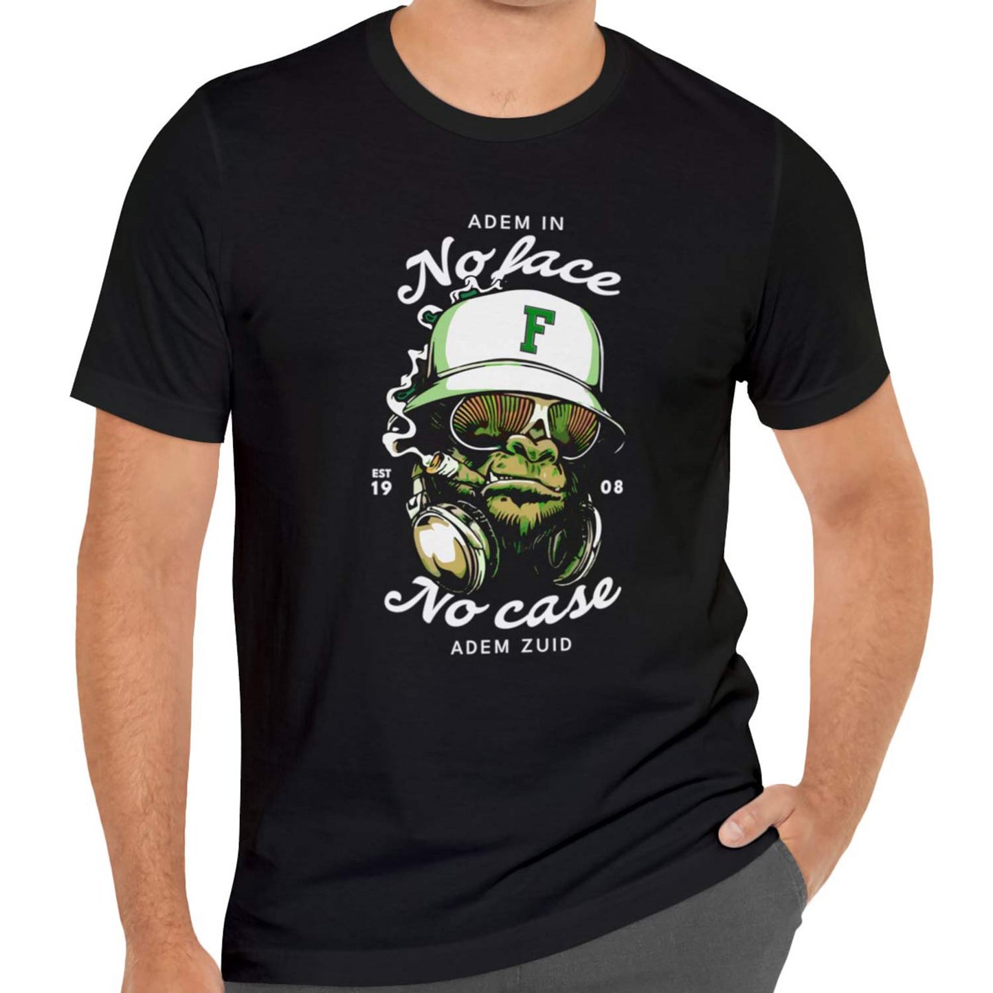 T-shirt regular - Adem in adem Zuid - No face No case - logo voor groot