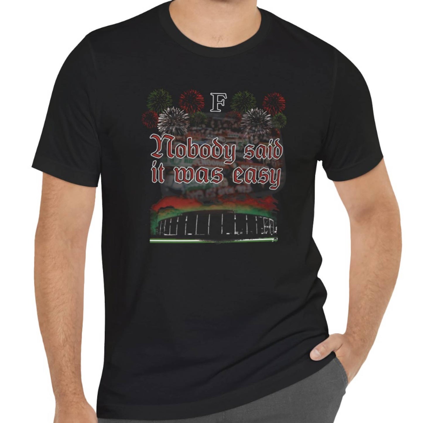 T-shirt regular zwart - Nobody said it was easy