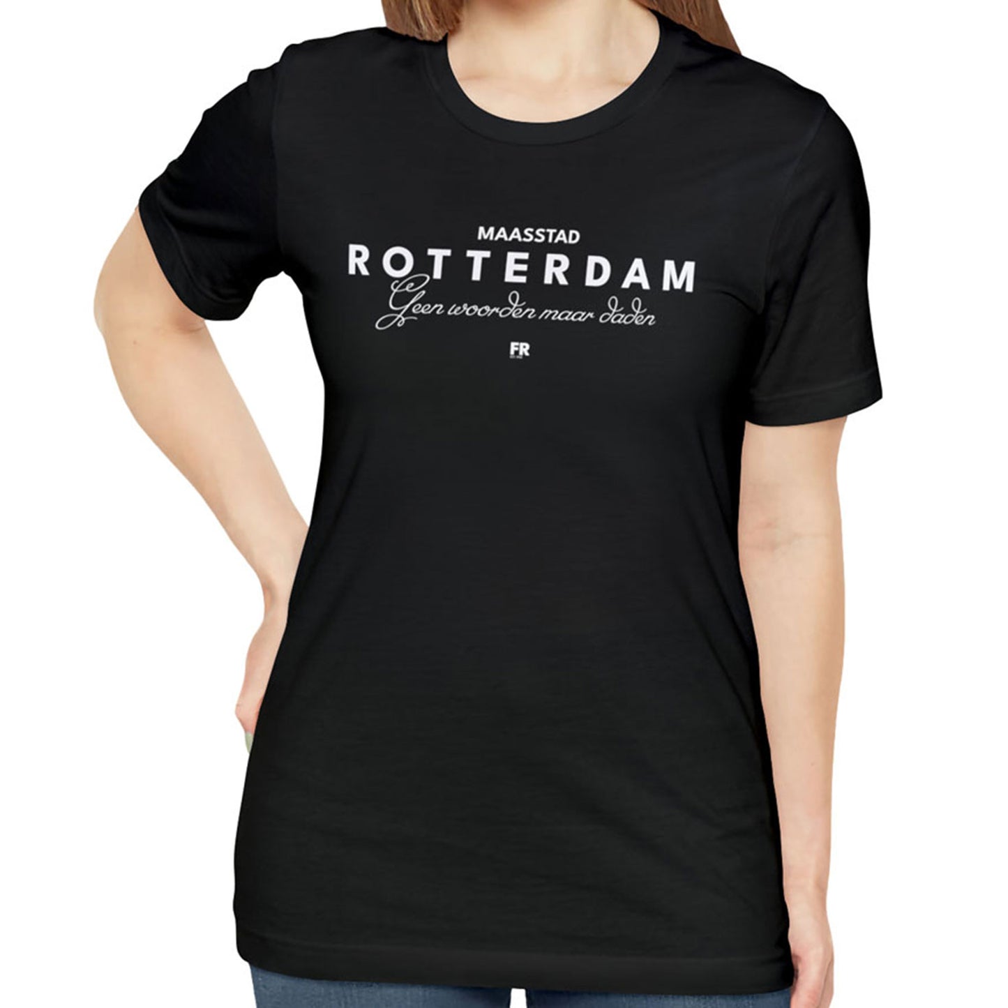 T-shirt regular - Rotterdam - Geen woorden maar daden - logo voor groot