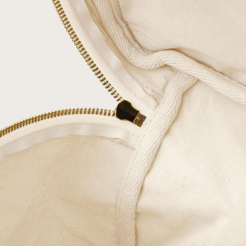 Toilettas rondrits beige - FR - Wat gaan we doen vandaag - logo voor