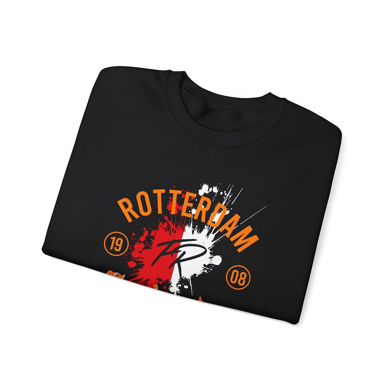 Sweater regular zwart - Koningsdag 2025 - Rotterdam FR 1908